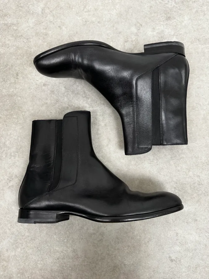 Maison Margiela Black Premium Minimalist Leather Boots - Image 2