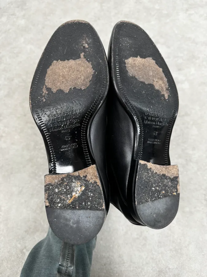 Maison Margiela Black Premium Minimalist Leather Boots - Image 6