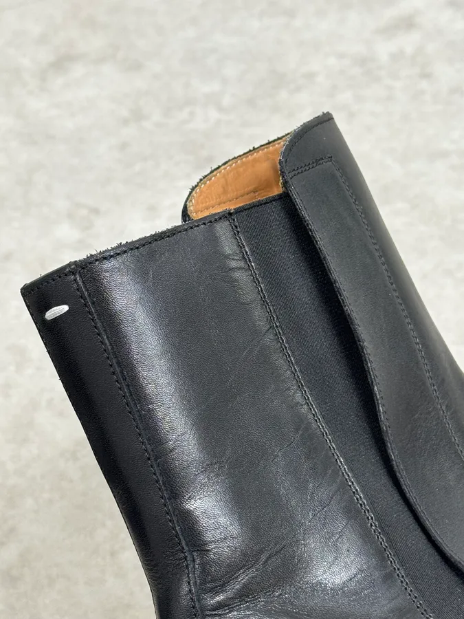 Maison Margiela Black Premium Minimalist Leather Boots - Image 7