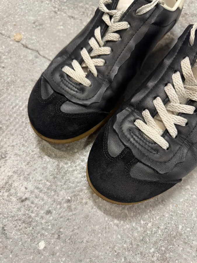 Maison Margiela Black Pure Leather Army Shoes - Image 3