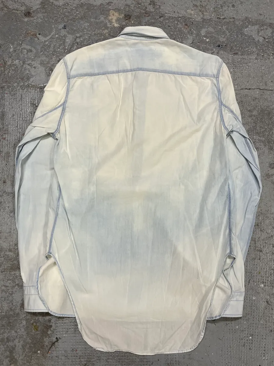 Maison Margiela Blue Henley Shirt - Image 8