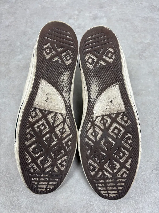 Maison Margiela Converse White Painted Sneakers - Image 8