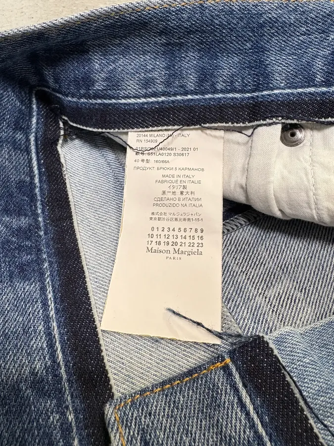 Maison Margiela Destructured Two Tone Blue Denim Jeans - Image 11
