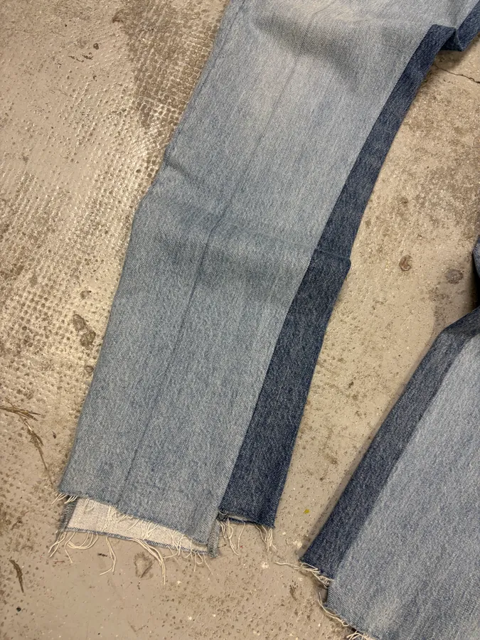 Maison Margiela Destructured Two Tone Blue Denim Jeans - Image 8