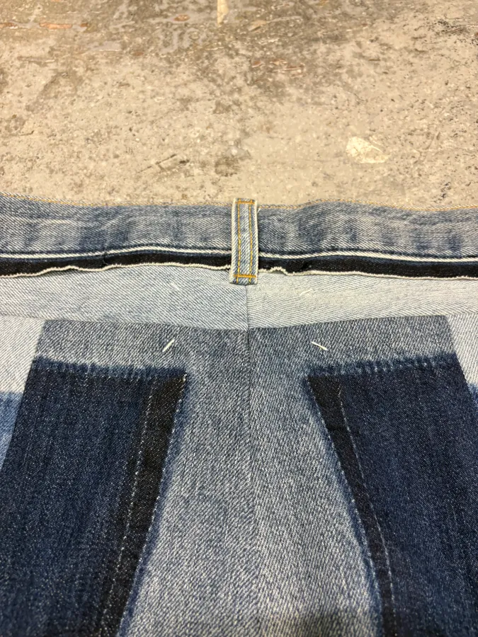 Maison Margiela Destructured Two Tone Blue Denim Jeans - Image 9