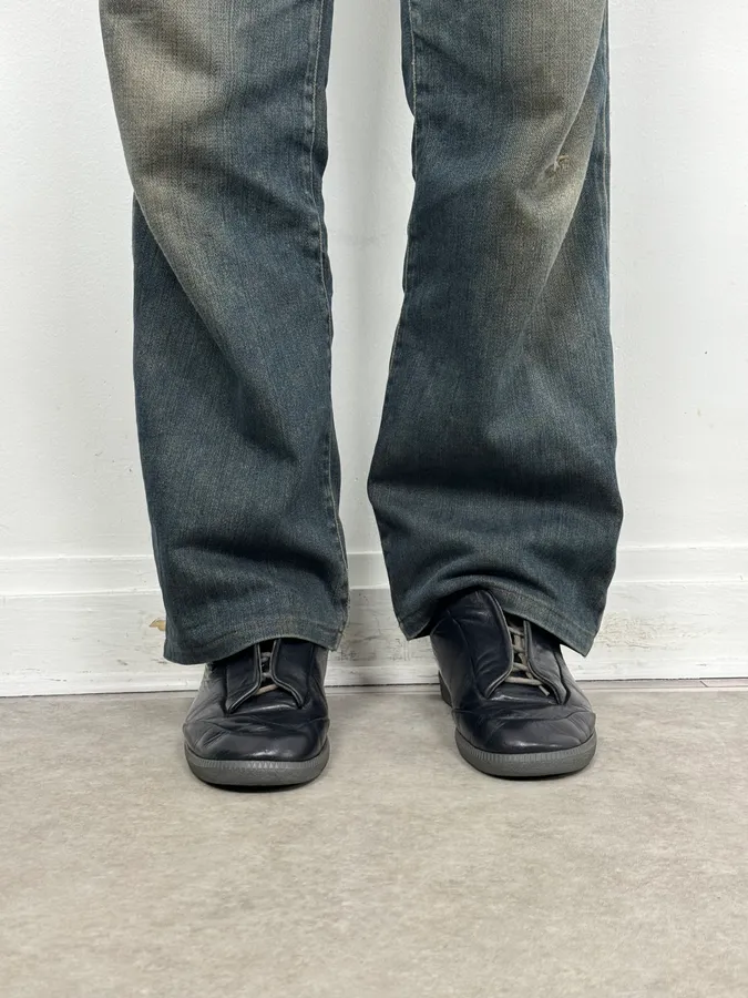 Maison Margiela Future Black Painted Low Sneakers - Image 2