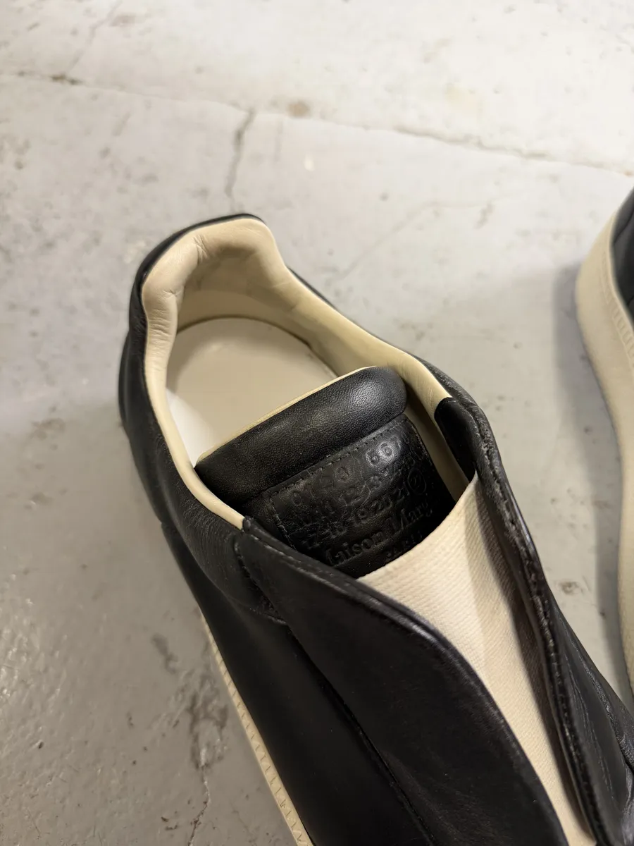 Maison Margiela Future Compensed Black & White Leather Sneakers - Image 6