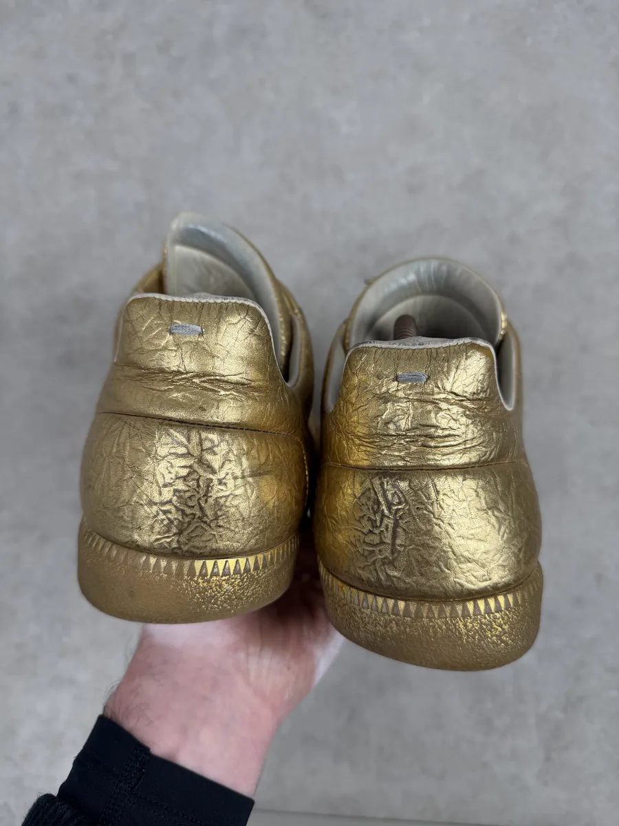 Maison Margiela Future Gold Patina Leather Sneakers - Image 12