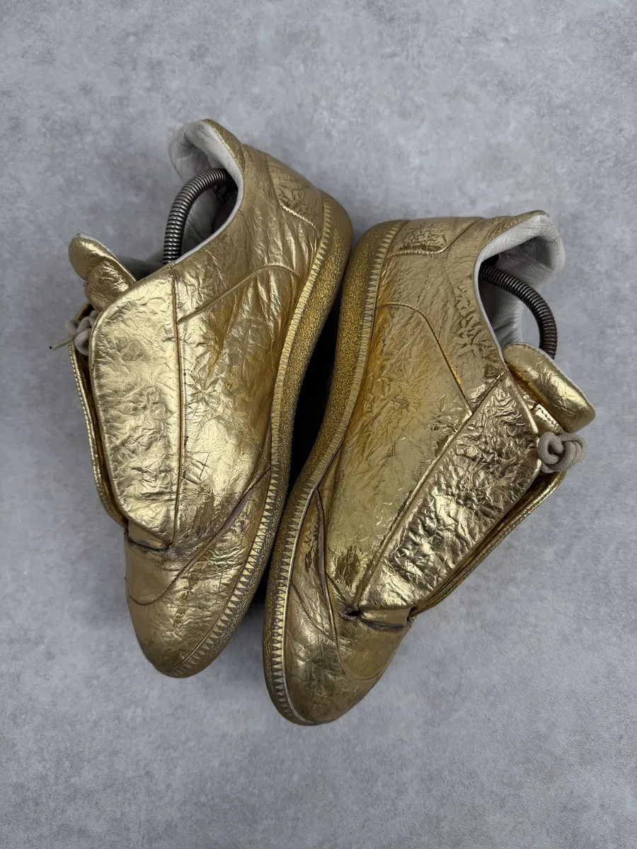 Maison Margiela Future Gold Patina Leather Sneakers - Image 2