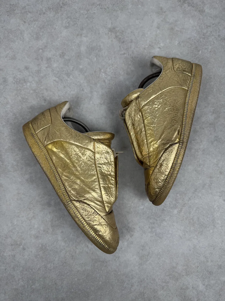 Maison Margiela Future Gold Patina Leather Sneakers - Image 4
