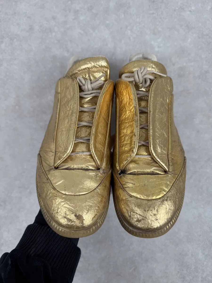 Maison Margiela Future Gold Patina Leather Sneakers - Image 5