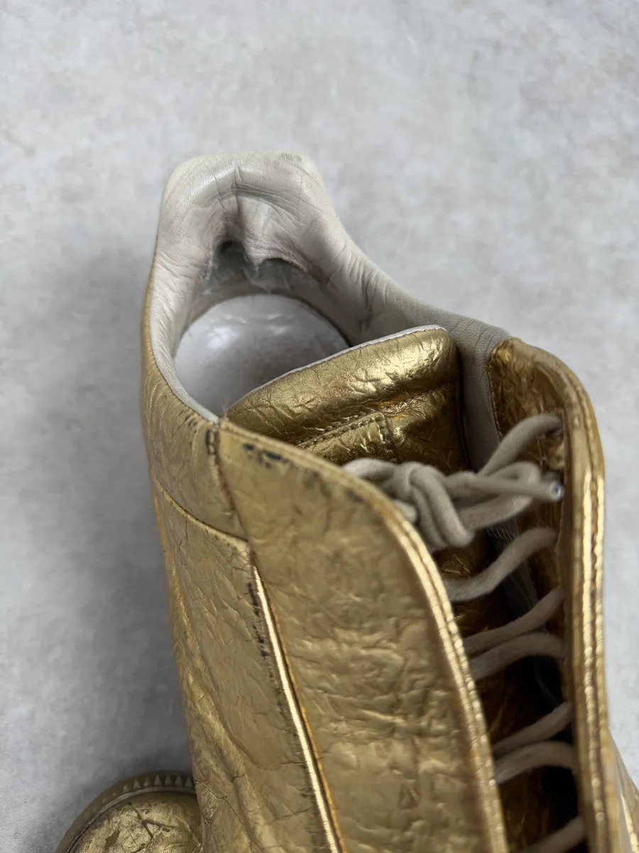 Maison Margiela Future Gold Patina Leather Sneakers - Image 8