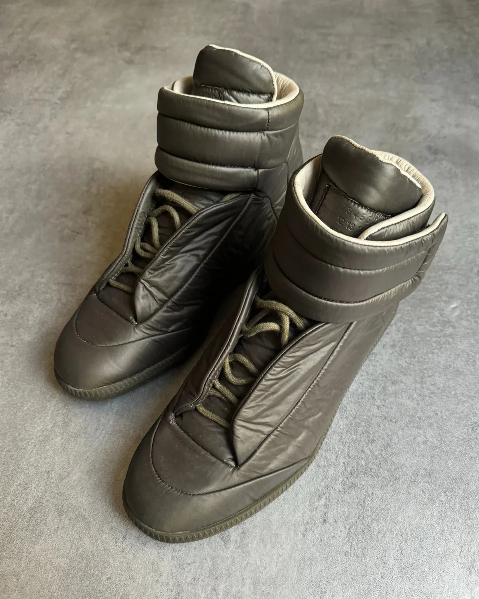 Maison Margiela Future High Olive Puffer Shoes - Image 2