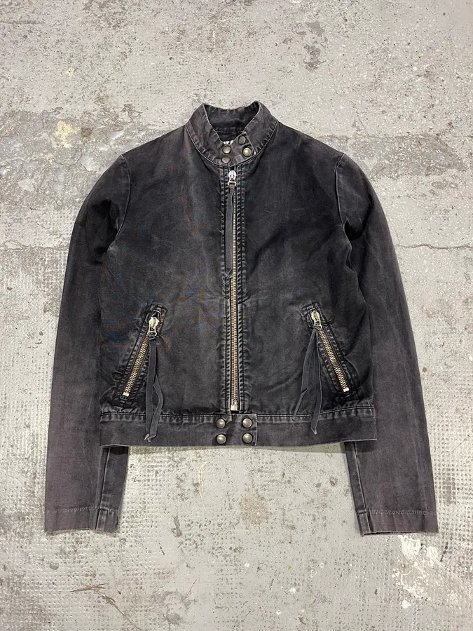 Maison Margiela Grey Avant-Garde Biker Jacket - Image 2
