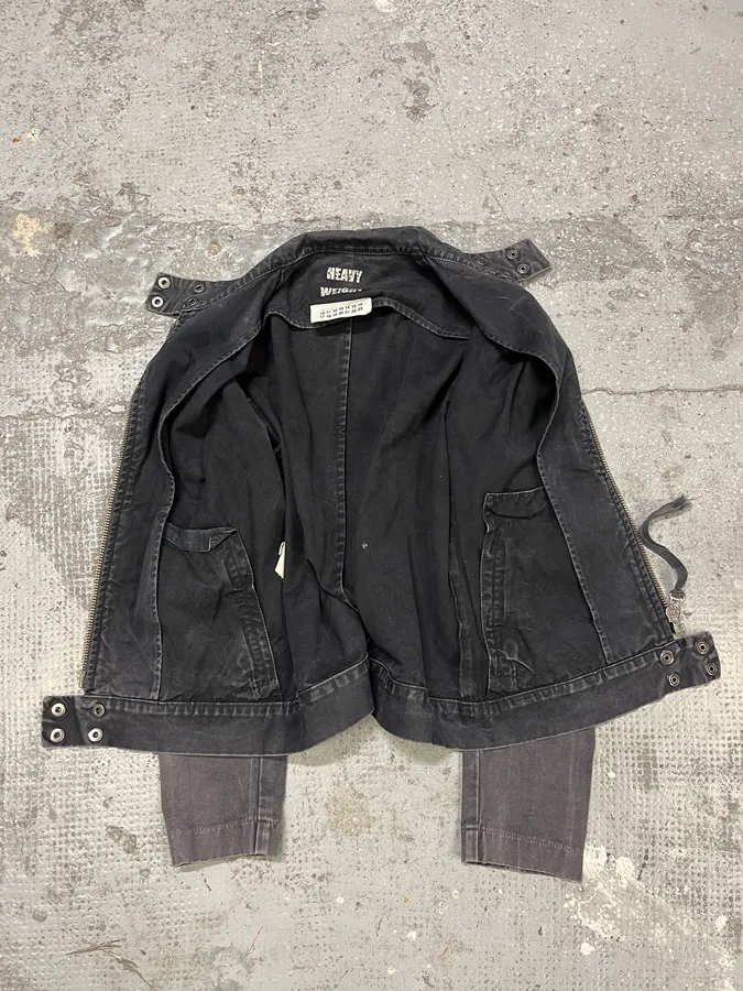 Maison Margiela Grey Avant-Garde Biker Jacket - Image 6