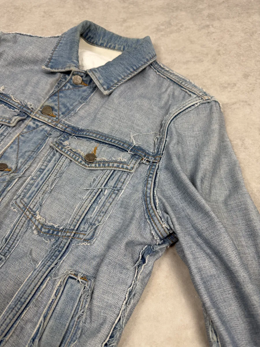 Maison Margiela H&M Blue Distressed Denim Jacket - Image 10