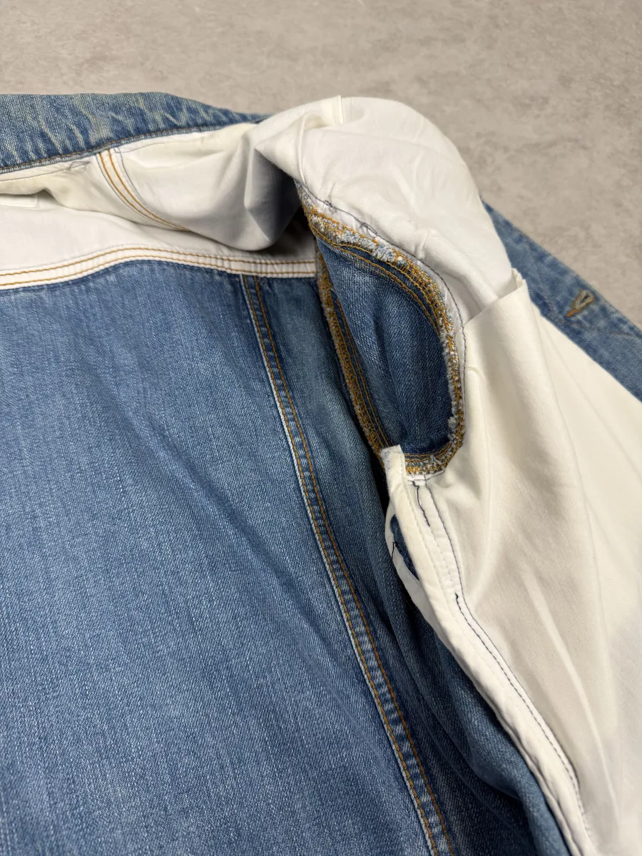 Maison Margiela H&M Blue Distressed Denim Jacket - Image 11