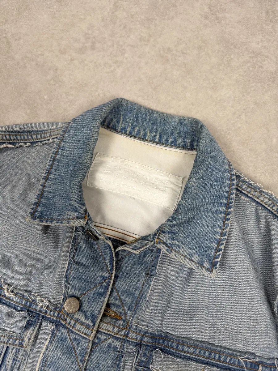 Maison Margiela H&M Blue Distressed Denim Jacket - Image 12