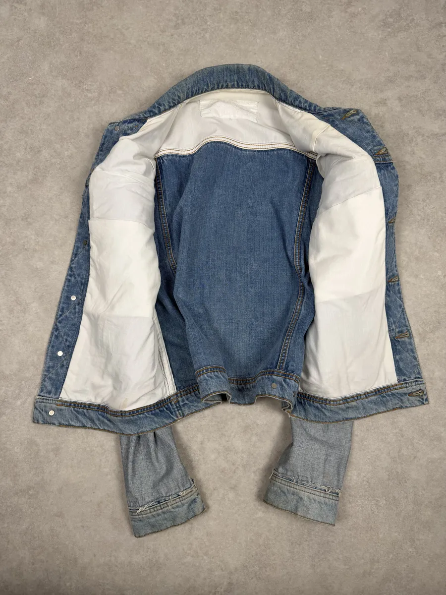 Maison Margiela H&M Blue Distressed Denim Jacket - Image 7