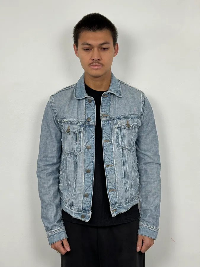 Maison Margiela H&M Blue Distressed Re-Edition Denim Jacket