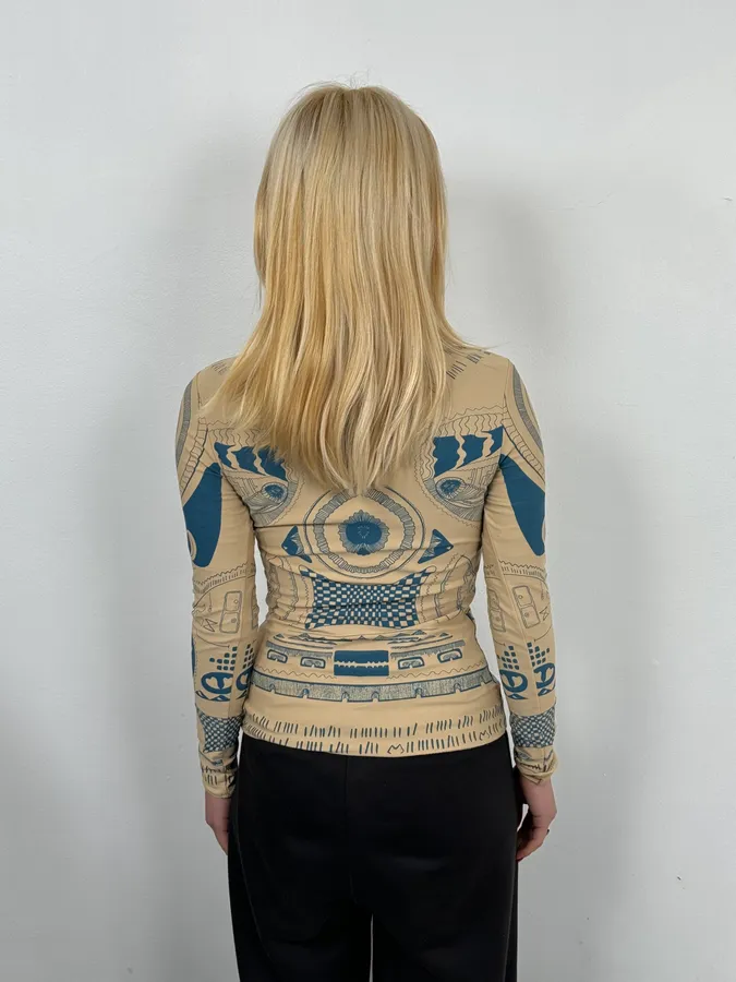 Maison Margiela H&M Tatoo Mesh Top - Image 2
