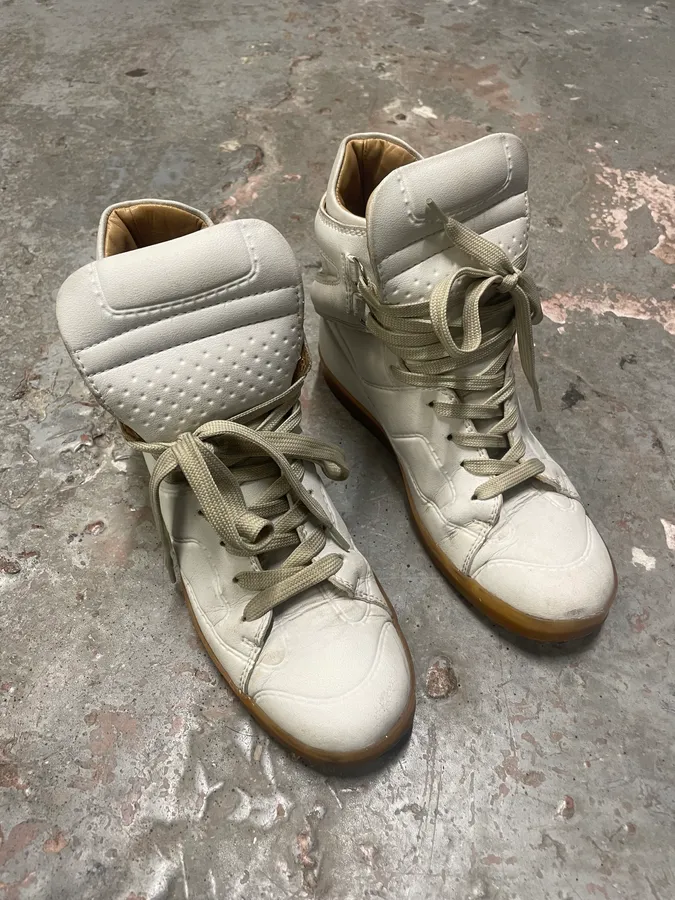 Maison Margiela High Leather White Shoes - Image 4