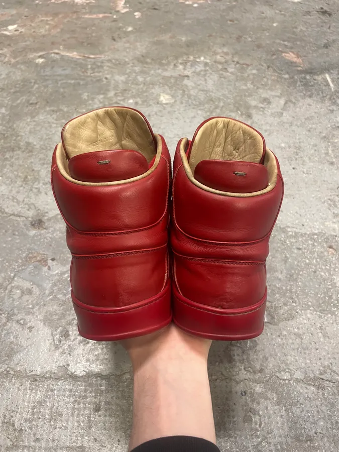 Maison Margiela High Red Leather Avant-Garde Shoes - Image 7