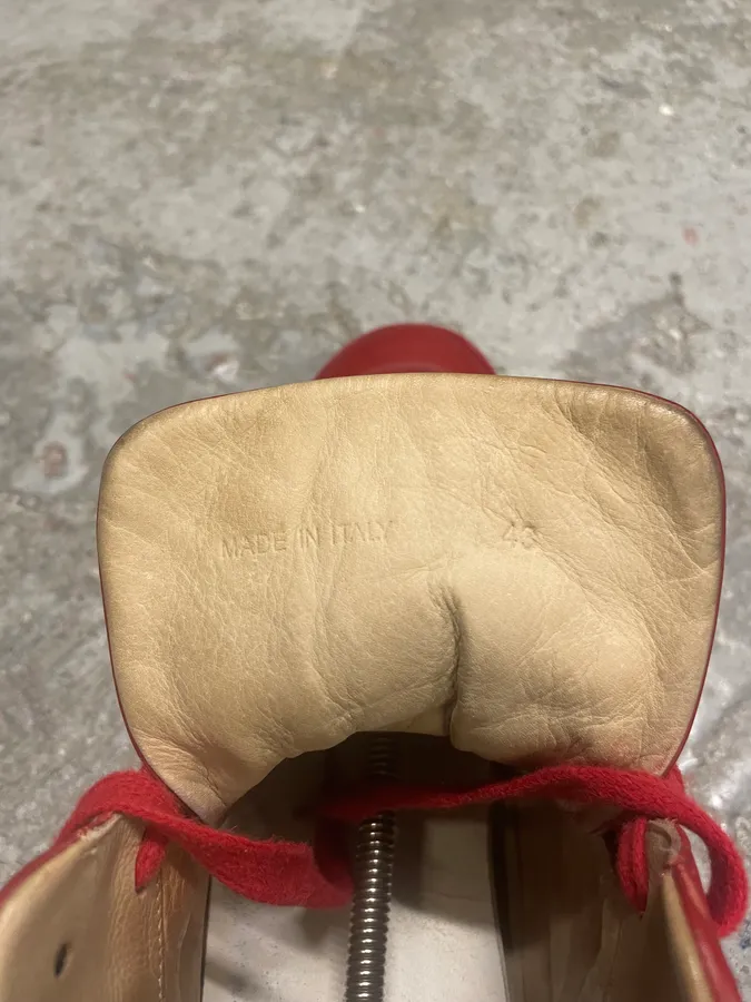 Maison Margiela High Red Leather Avant-Garde Shoes - Image 9