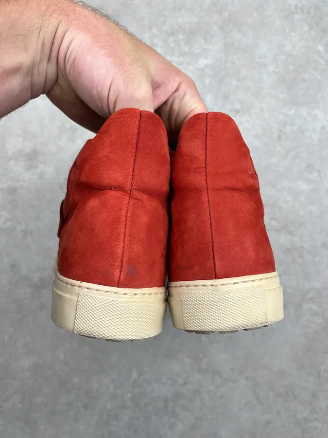 Maison Margiela Hybrid Red Suede Replica High Leather Sneakers - Image 6