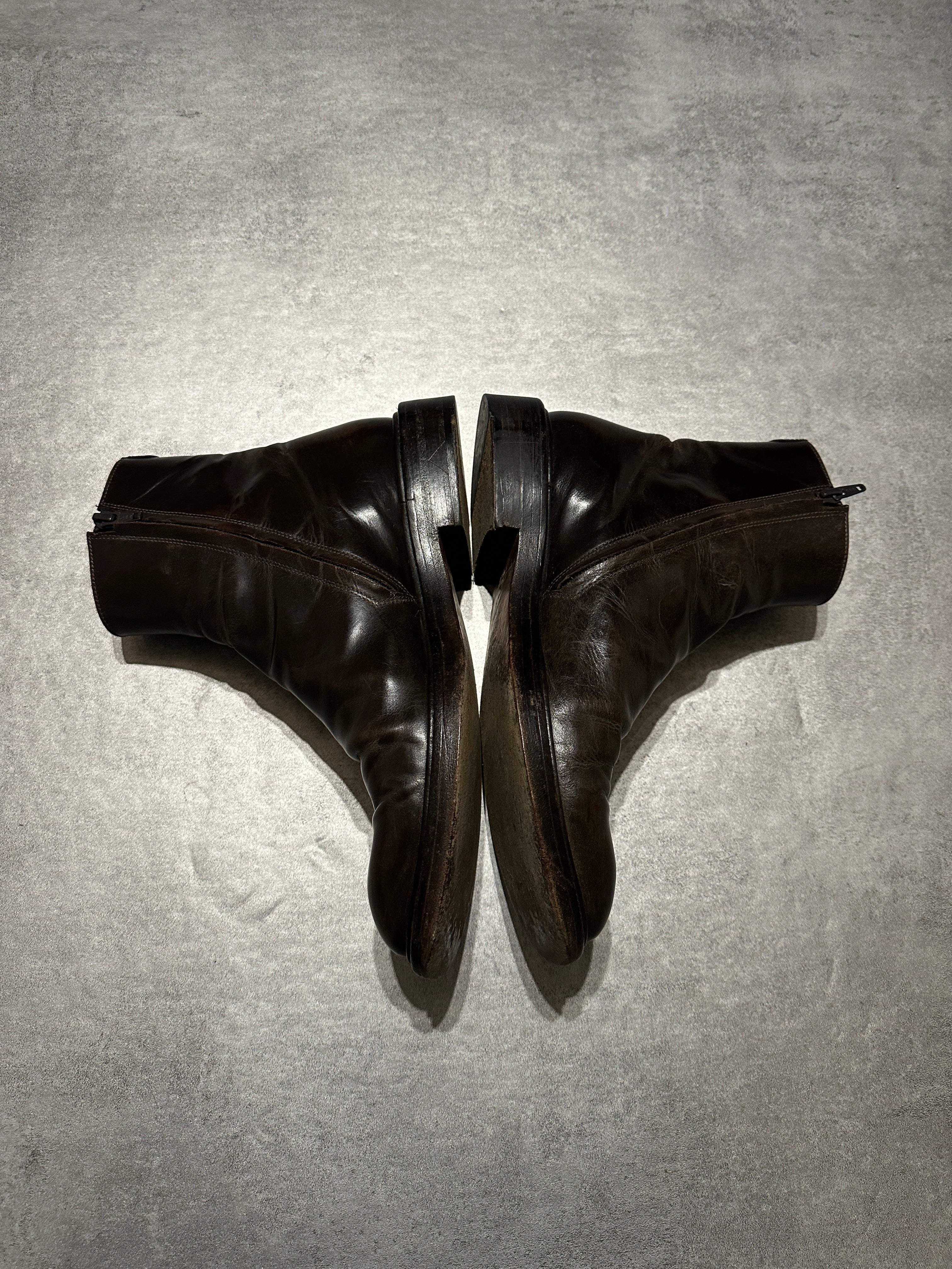 Maison Margiela Leather Brown Ankle Boots - Image 6