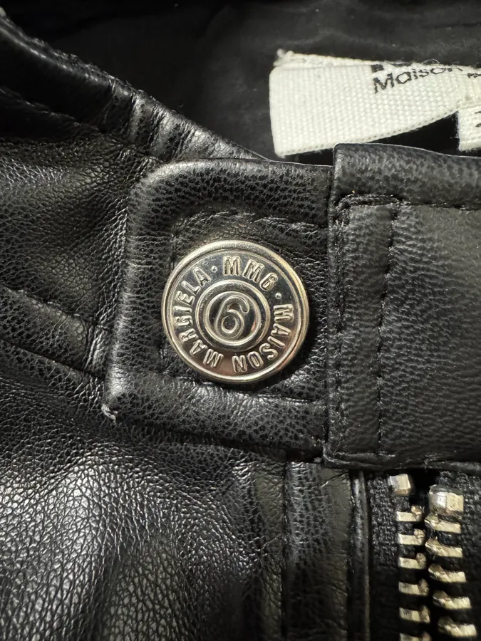 Maison Margiela MM6 5-Zip Biker Black Faux Leathet Jacket - Image 13