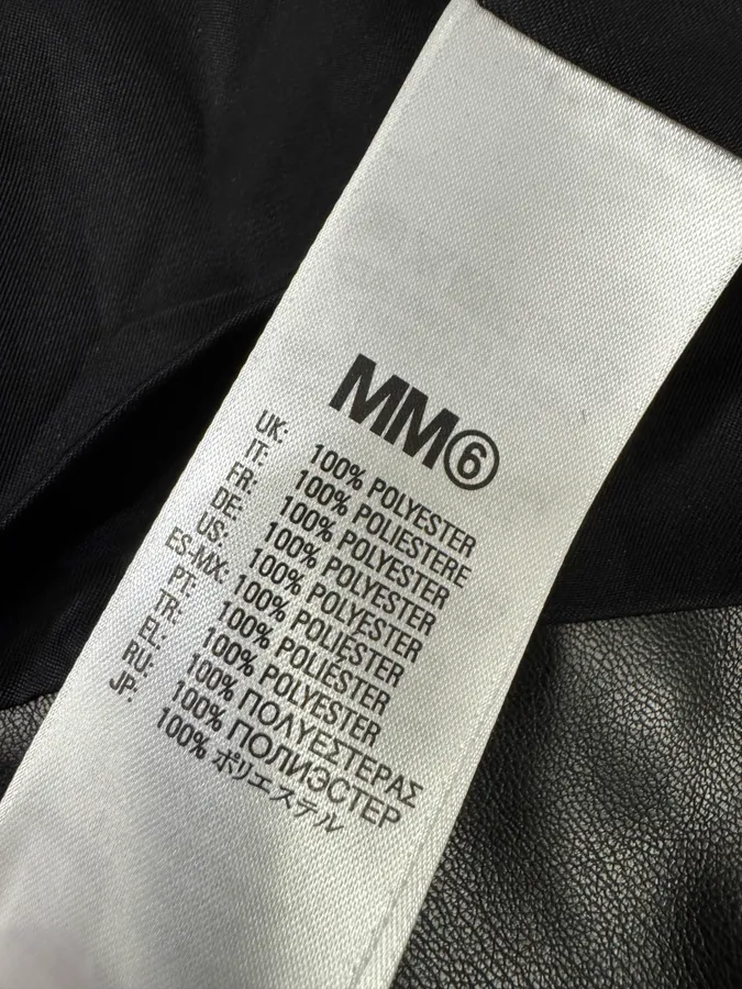Maison Margiela MM6 5-Zip Biker Black Faux Leathet Jacket - Image 15