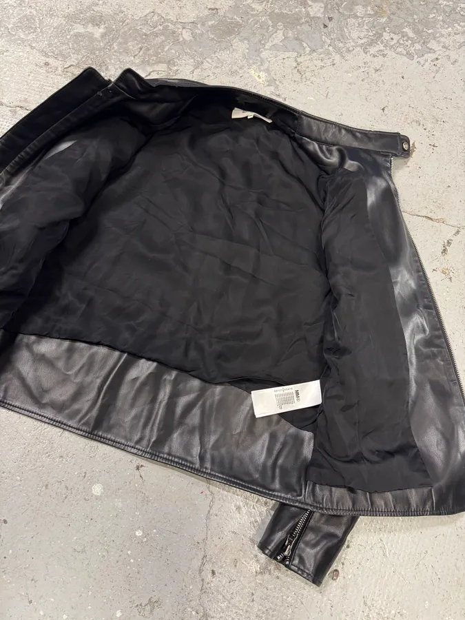 Maison Margiela MM6 5-Zip Biker Black Faux Leathet Jacket - Image 16