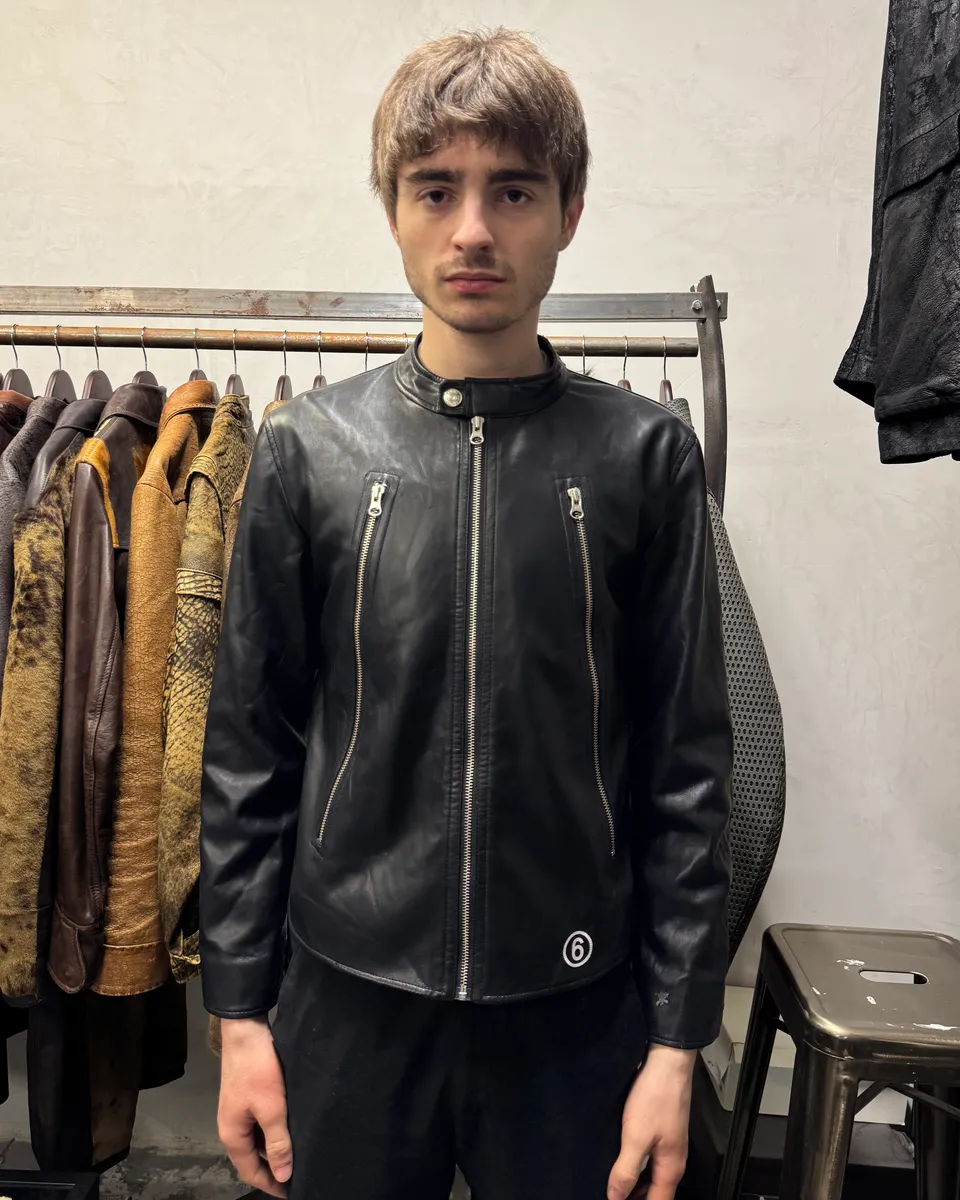 Maison Margiela MM6 5-Zip Biker Black Faux Leathet Jacket - Image 18