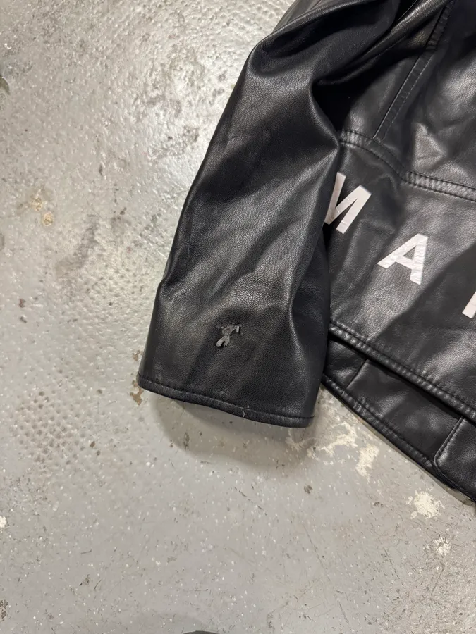 Maison Margiela MM6 5-Zip Biker Black Faux Leathet Jacket - Image 24