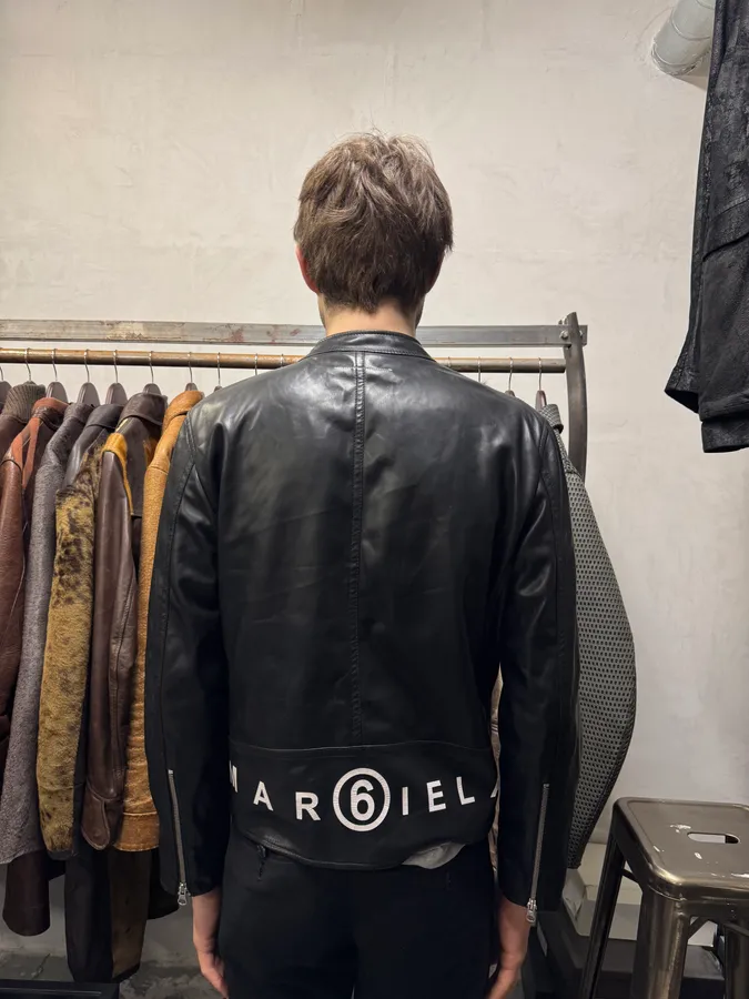 Maison Margiela MM6 5-Zip Biker Black Faux Leathet Jacket - Image 3