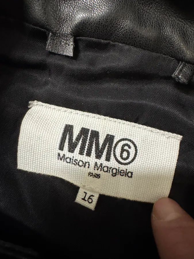 Maison Margiela MM6 5-Zip Biker Black Faux Leathet Jacket - Image 31