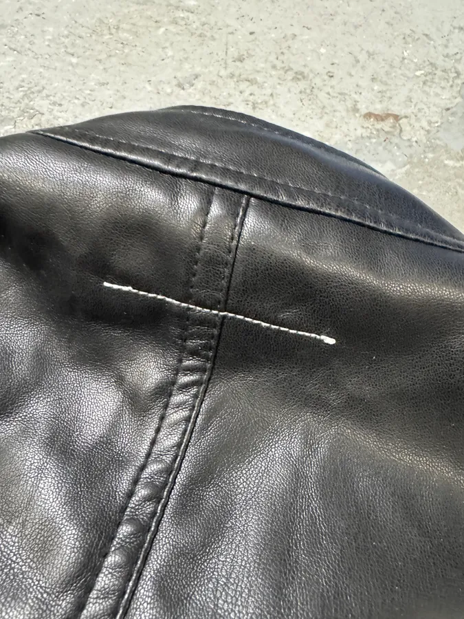 Maison Margiela MM6 5-Zip Biker Black Faux Leathet Jacket - Image 5