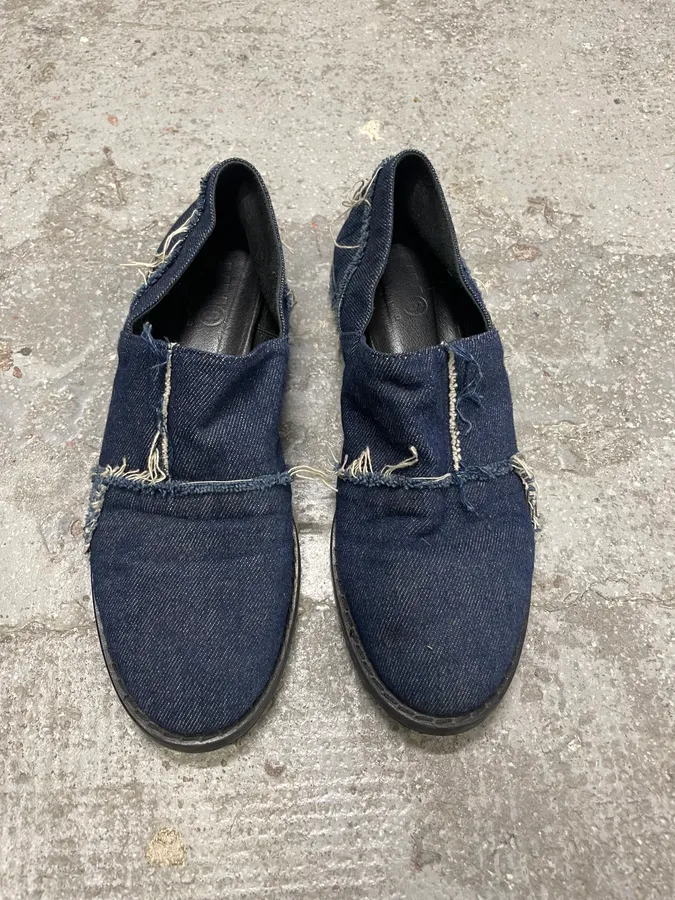Maison Margiela MM6 Blue Denim Jeans Derbys Shoes - Image 2