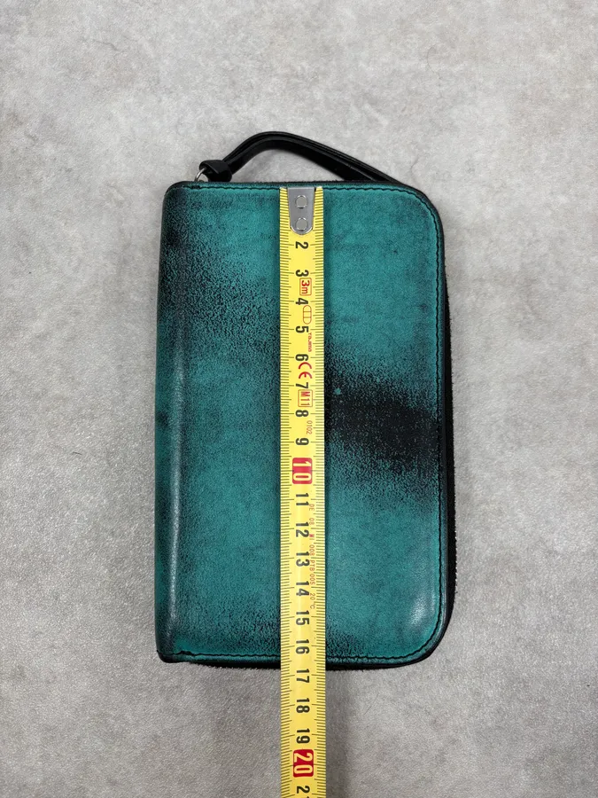 Maison Margiela MM6 Turquoise Spray Leather Wallet - Image 5