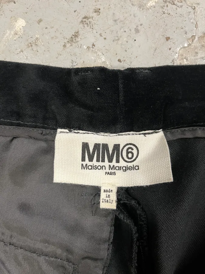 Maison Margiela MM6 Velvet Distressed Lines Pants - Image 10
