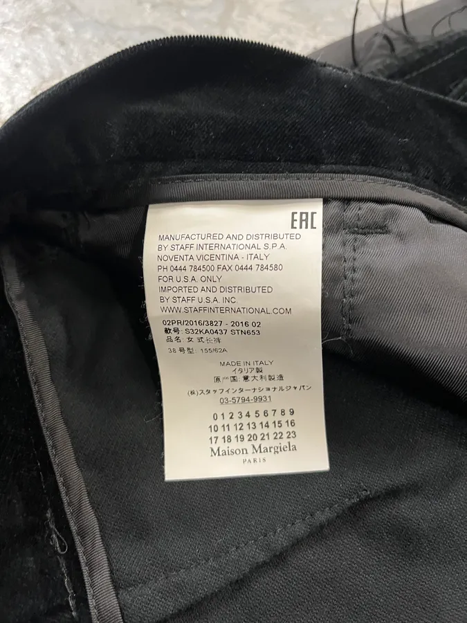 Maison Margiela MM6 Velvet Distressed Lines Pants - Image 11