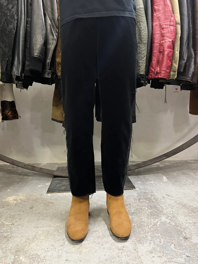 Maison Margiela MM6 Velvet Distressed Lines Pants - Image 4