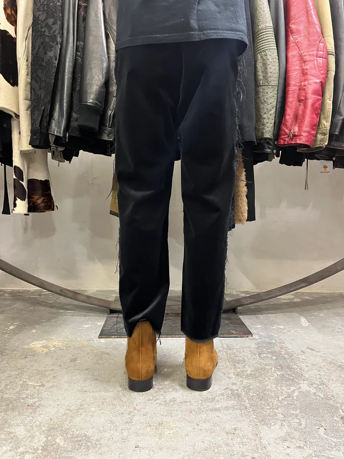Maison Margiela MM6 Velvet Distressed Lines Pants - Image 5
