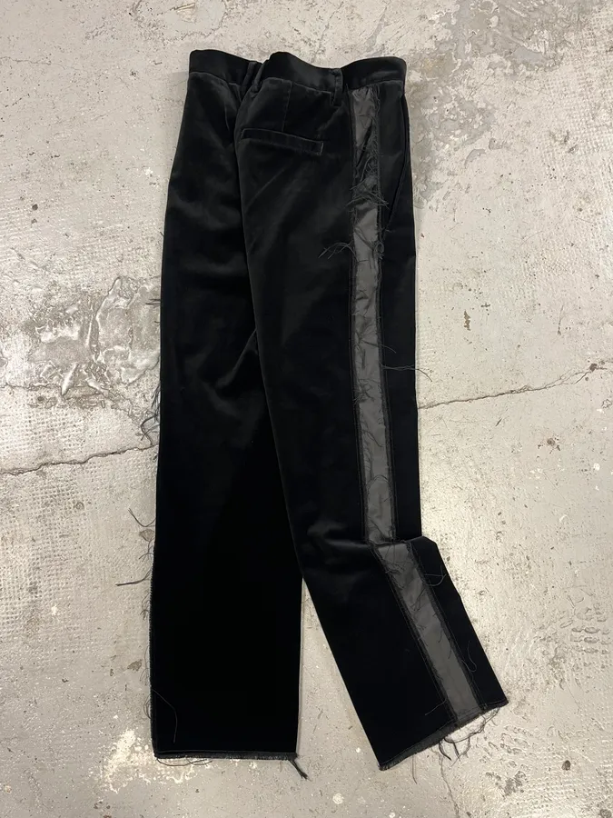 Maison Margiela MM6 Velvet Distressed Lines Pants - Image 7