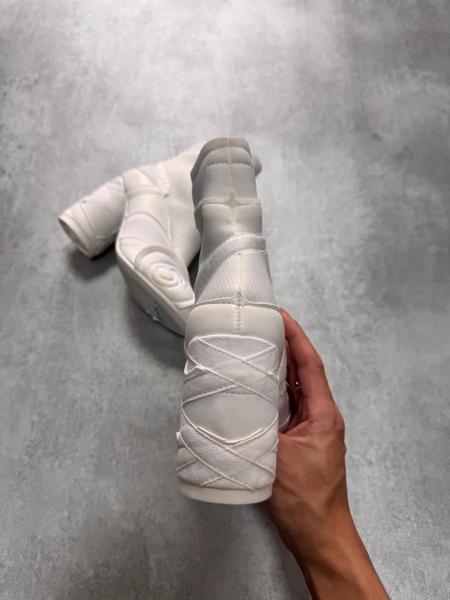 Maison Margiela MM6 White Embossed Logo Ankle Boots - Image 3