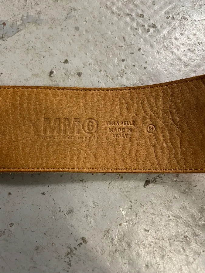 Maison Margiela Orange Leather Armband - Image 7
