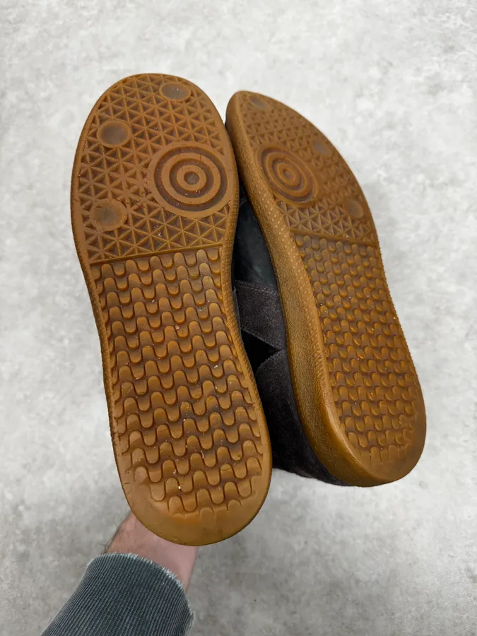 Maison Margiela Replica Brown & Black Leather Velcro High Sneakers - Image 6