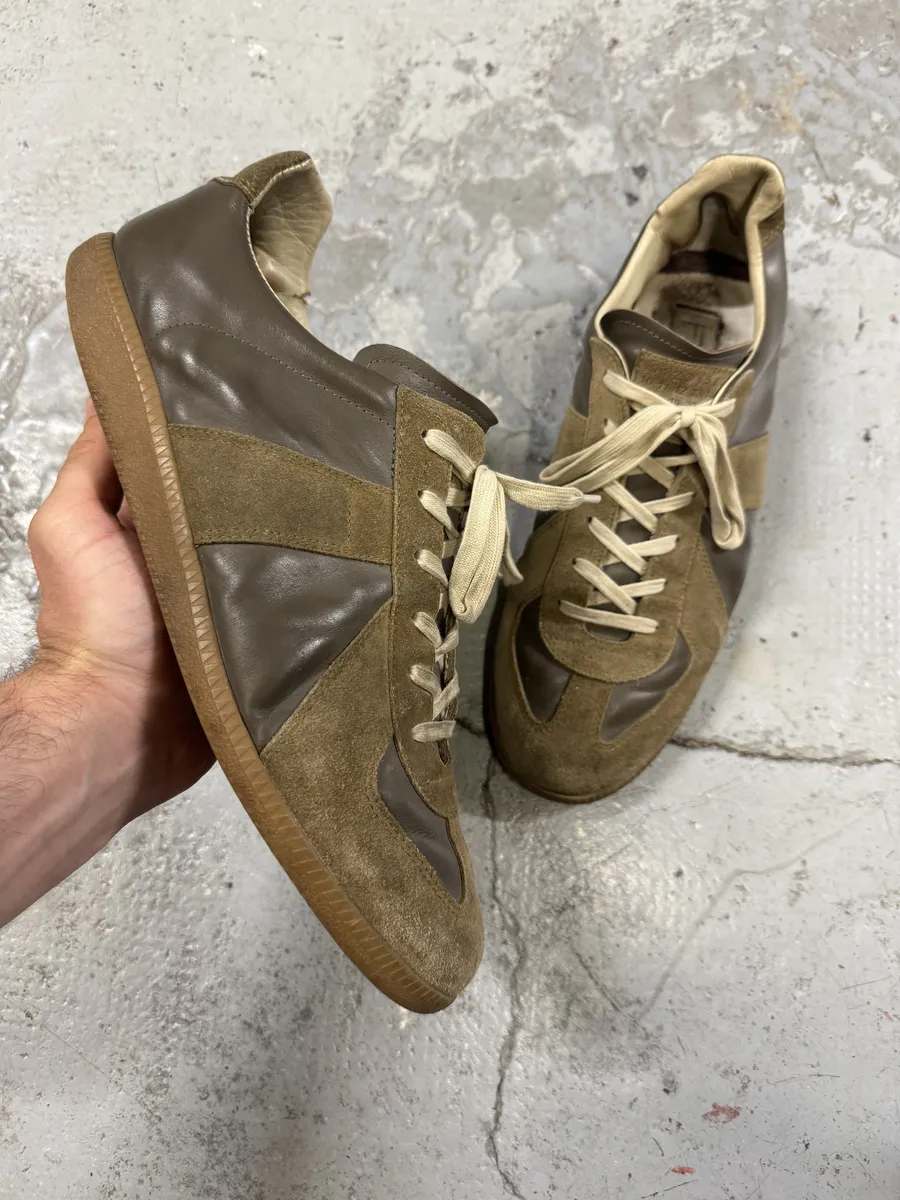 Maison Margiela Replica Brown Leather Army Sneakers