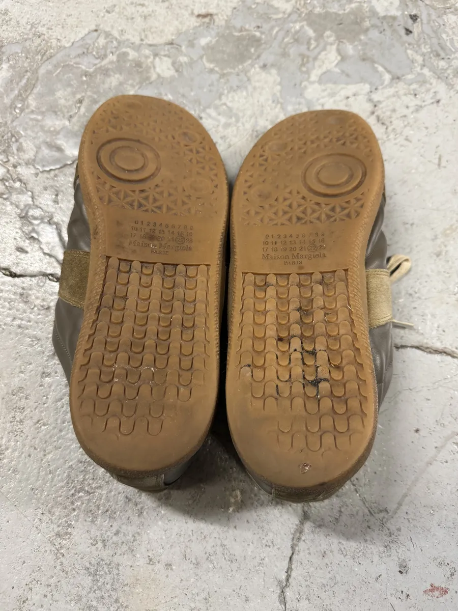 Maison Margiela Replica Brown Leather Army Sneakers - Image 10